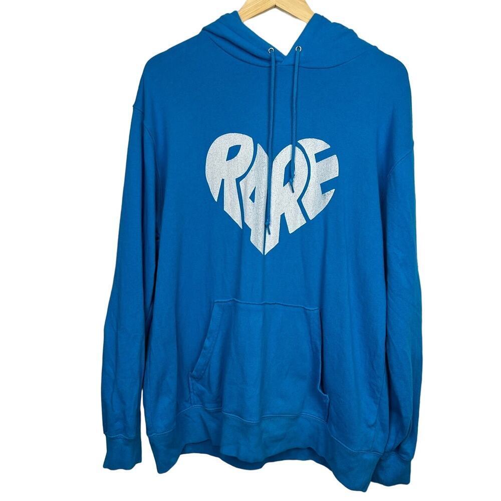 PRINTSTAR 2XL RARE Blue NO FAKE LOVE ALLOWED Oversized Thick Cotton HOODIE Retro